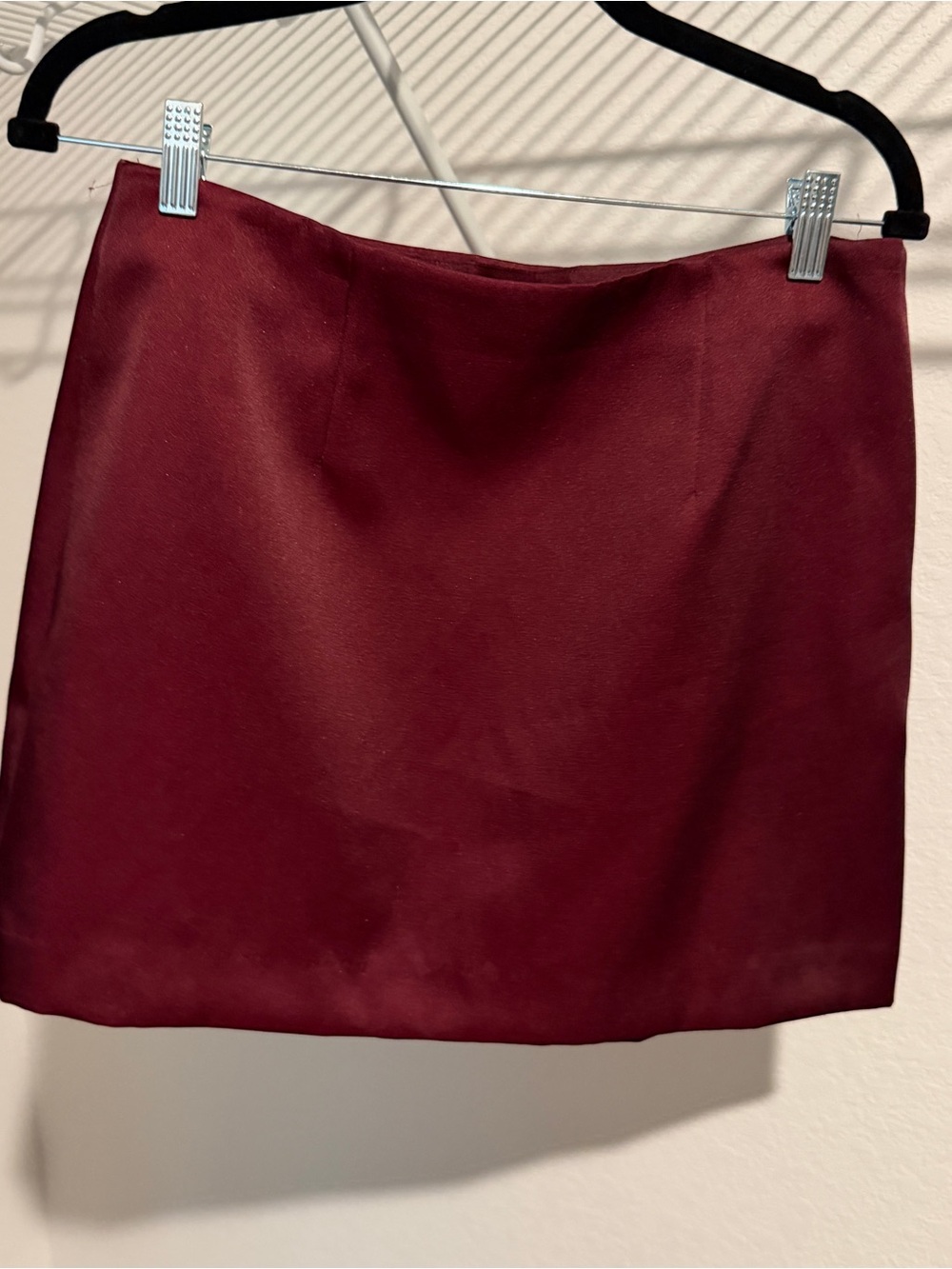 a new day Wine Red Mini Skirt